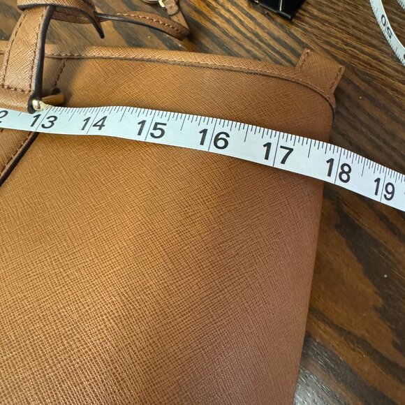 Michael Kors Leather Signature Tote Bag SADDLE BROWN color used ONE TIME -- EUC - Picture 13 of 13